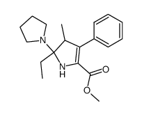 methyl 5-ethyl-4-methyl-3-phenyl-5-(pyrrolidin-1-yl)-4,5-dihydro-1H-pyrrole-2-carboxylate结构式