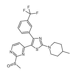2-methanesulfinyl-4-[2-(4-methylpiperidin-1-yl)-4-(3-trifluoromethylphenyl)thiazol-5-yl]pyrimidine结构式