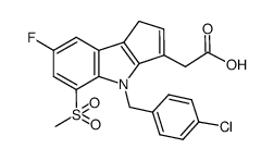 [4-(4-chlorobenzyl)-7-fluoro-5-(methylsulfonyl)-1,4-dihydrocyclopenta[b]indol-3-yl]acetic acid结构式