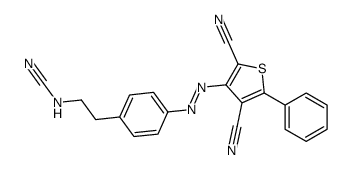 2-[4-[(2,4-dicyano-5-phenylthiophen-3-yl)diazenyl]phenyl]ethylcyanamide Structure