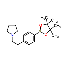1-{2-[4-(4,4,5,5-Tetramethyl-1,3,2-dioxaborolan-2-yl)phenyl]ethyl}pyrrolidine结构式