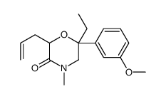 6-ethyl-6-(3-methoxyphenyl)-4-methyl-2-prop-2-enylmorpholin-3-one结构式