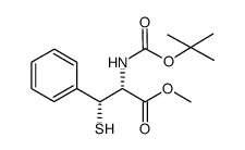 N-tert-butoxycarbonyl-(2S,3S)-β-mercapto-L-phenylalanine methyl ester结构式