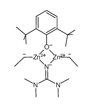 [Zn2(μ-1,1,3,3-tetramethylguanidinato)(Et)2(μ-OC6H3(CMe3)2-2,6)] Structure