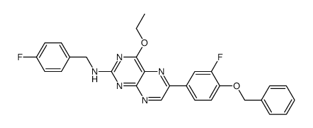 [4-ethoxy-6-(4-benzyloxy-3-fluorophenyl)-pteridin-2-yl]-(4-fluoro-benzyl)-amine结构式