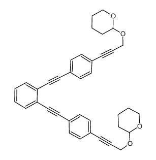 8,10-bis-(4-phenyl-1-(3-tetrahydro-2H-2-pyranyloxy-1-propyne))-o-diethynylbenzene结构式