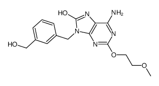 9-(3-(hydroxymethyl)benzyl)-6-amino-2-(2-methoxyethoxy)-9H-purin-8-ol Structure