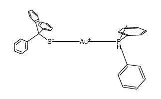 (methyldiphenylphosphane)gold(I) triphenylmethanethiolate结构式