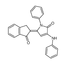 (E)-5-(1-oxoindan-2-ylidene)-1-phenyl-3-(phenylamino)-2,5-dihydropyrrol-2-one结构式