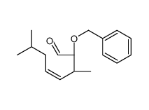 (E,2R,3R)-3,7-dimethyl-2-phenylmethoxyoct-4-enal结构式