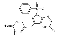 5-{[5-Chloro-1-(phenylsulfonyl)-1H-pyrrolo[2,3-b]pyridin-3-yl]met hyl}-2-pyridinamine Structure