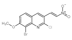 E-8-BROMO-2-CHLORO-7-METHOXY-3-(2-NITRO)VINYLQUINOLINE结构式