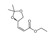乙基顺式-3-(2,2-二甲基-1,3-二氧戊环-4-基)丙酸酯结构式