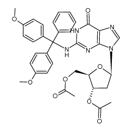 3',5'-di-O-acetyl-2'-deoxy-2-N-(di-p-methoxytrityl)guanosine结构式