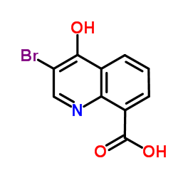 3-Bromo-4-hydroxy-8-quinolinecarboxylic acid结构式