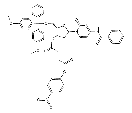 5'-O-dimethoxytrityl-N-benzoyldeoxycytidine 3'-p-nitrophenylsuccinate Structure