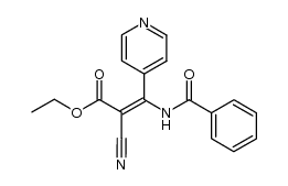 (E)-ethyl 2-cyano-3-(4-pyridyl)-3-(benzoylamino)acrylate结构式