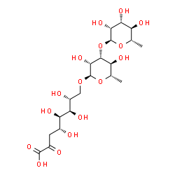 3-deoxy-8-O-(3-O-rhamnopyranosyl-rhamnopyranosyl)-manno-octulosonate structure