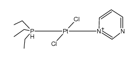 trans-(PtCl2(P(C2H5)3))(pyrimidine) Structure