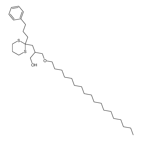 2-Octadecyloxymethyl-3-[2-(3-phenyl-propyl)-[1,3]dithian-2-yl]-propan-1-ol结构式