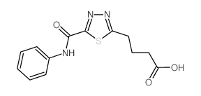 4-[5-(Anilinocarbonyl)-1,3,4-thiadiazol-2-yl]-butanoic acid结构式