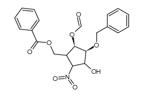 ((2R,3S)-3-(benzyloxy)-2-(formyloxy)-4-hydroxy-5-nitrocyclopentyl)methyl benzoate结构式