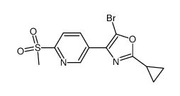 5-(5-bromo-2-cyclopropyl-1,3-oxazol-4-yl)-2-(methylsulfonyl)pyridine Structure