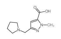 1-METHYL-3-(PYRROLIDIN-1-YLMETHYL)-1H-PYRAZOLE-5-CARBOXYLIC ACID structure