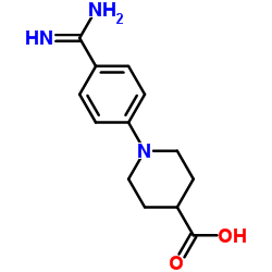 1-(4-carbamimidoyl phenyl)piperidine-4-carboxylicacid Structure