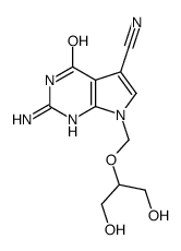 2-amino-7-(1,3-dihydroxypropan-2-yloxymethyl)-4-oxo-1H-pyrrolo[2,3-d]pyrimidine-5-carbonitrile结构式