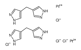 bis(4,4'-dipyrazolylmethane-N,N')-bis(dichloroplatinum II) structure