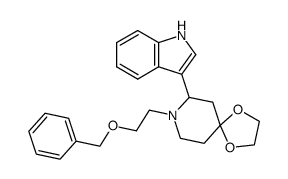 8-(2-Benzyloxy-ethyl)-7-(1H-indol-3-yl)-1,4-dioxa-8-aza-spiro[4.5]decane结构式