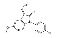 1-(4-fluorophenyl)-3-hydroxyimino-5-methoxyindol-2-one结构式