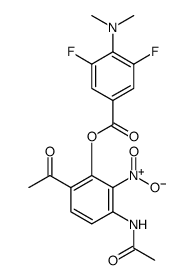 3-acetamido-6-acetyl-2-nitrophenyl 4-(dimethylamino)-3,5-difluorobenzoate structure