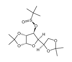 (R)-3-deoxy-1,2:5,6-di-O-isopropylidene-α-D-glucofuranos-3-yl tert-butanesulfinate结构式