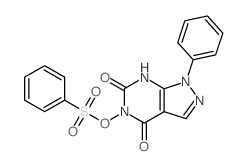 1H-Pyrazolo[3,4-d]pyrimidine-4,6(5H,7H)-dione,1-phenyl-5-[(phenylsulfonyl)oxy]-结构式