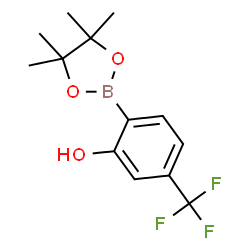 2-(4,4,5,5-四甲基-1,3,2-二氧硼杂环戊烷-2-基)-5-(三氟甲基)苯酚结构式