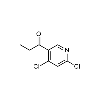 1-(4,6-二氯-3-吡啶基)丙-1-酮结构式