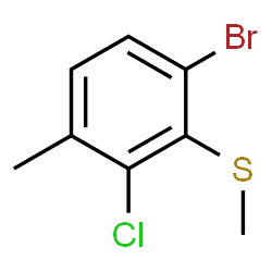 1-?Bromo-3-chloro-?4-?methyl-?2-?(methylthio)?benzene结构式