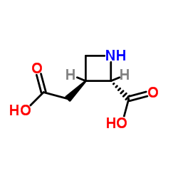 (2S,3S)-反式-3-(羧甲基)-氮杂环丁烷-2-乙酸结构式