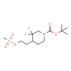 tert-butyl 3,3-difluoro-4-(2-(methylsulfonyloxy)ethyl)piperidine-1-carboxylate structure