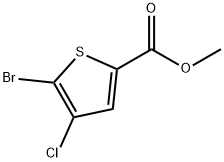 5-溴-4-氯噻吩-2-羧酸甲酯结构式
