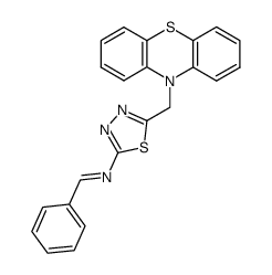 (5-Phenothiazin-10-ylmethyl-[1,3,4]thiadiazol-2-yl)-[1-phenyl-meth-(E)-ylidene]-amine Structure