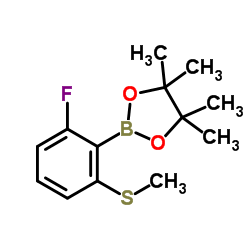 6-FLUORO-2-(METHYLSULFANYL)PHENYLBORONIC ACID PINACOL ESTER结构式