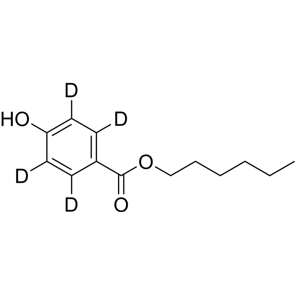 Hexyl 4-hydroxybenzoate-d4结构式