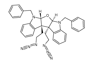 (5aR,6aR,11bS,11cS)-11b,11c-bis(2-azidoethyl)-5,7-dibenzyl-5,5a,6a,7,11b,11c-hexahydrofuro[2,3-b:5,4-b']diindole Structure