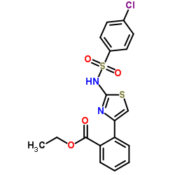 ETHYL 2-(2-([(4-CHLOROPHENYL)SULFONYL]AMINO)-1,3-THIAZOL-4-YL)BENZENECARBOXYLATE structure