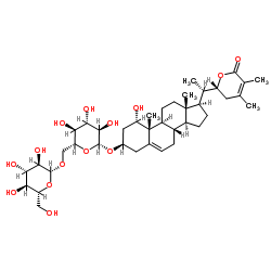 (1alpha,3beta,22R)-3-[(6-O-beta-D-Glucopyranosyl-beta-D-glucopyranosyl)oxy]-1,22-dihydroxyergosta-5,24-dien-26-oic acid delta-lactone structure