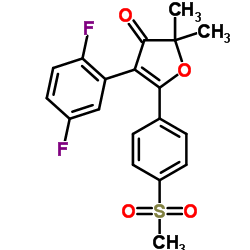4-(2,5-difluorophenyl)-2,2-dimethyl-5-(4-(methylsulfonyl)phenyl)furan-3(2H)-one Structure