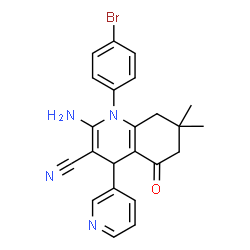 2-amino-1-(4-bromophenyl)-7,7-dimethyl-5-oxo-4-(3-pyridinyl)-1,4,5,6,7,8-hexahydro-3-quinolinecarbonitrile picture